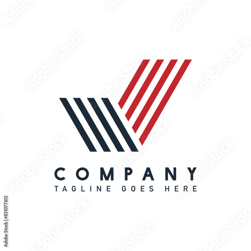V word logo design. This logo is a combination of latter V. This logo is suitable for the production industry, tech industry, and any studios.
 photo