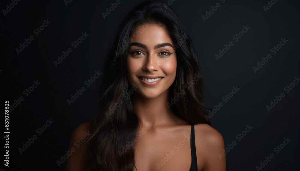 young indian woman with long hair young indian woman with long hair