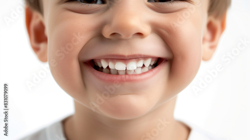 smiling face of a small child with missing teeth visible, with a cheerful expression, Ai Generated Images