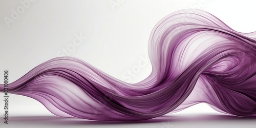 abstract luminous purple wave on plain white background banner design