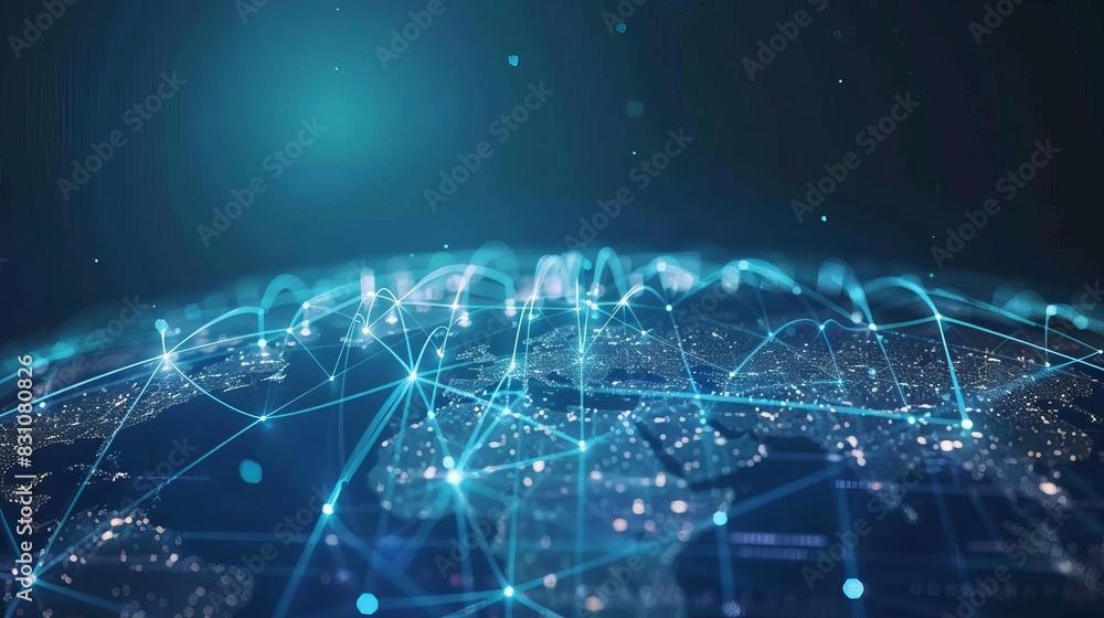 interconnected global network on digital earth highspeed data transfer concept interconnected global network on digital earth highspeed data transfer concept