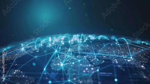 interconnected global network on digital earth highspeed data transfer concept