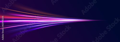 Neon color rays vector abstract background. Futuristic technological style. Abstract background with speed lines. Vector illustration. Futuristic. The light lines of the road are blue png