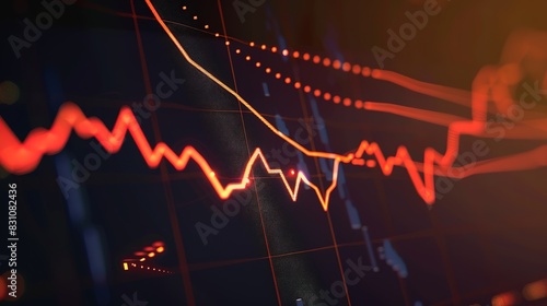 An abstract representation of a financial chart accompanied by an arrow symbolizing direction or trend