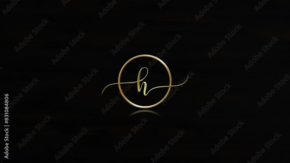 Creative H Logo Animation, 3D H Text Animation Effect On Black Background Creative H Logo Animation, 3D H Text Animation Effect On Black Background