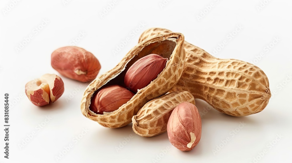 mouthwatering peanuts isolated on white background macro closeup with clipping path food photo illustration mouthwatering peanuts isolated on white background macro closeup with clipping path food photo illustration