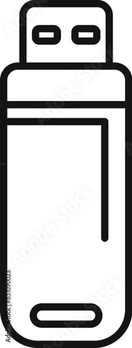 Simple line icon of a usb stick, suitable for various digital storage concepts