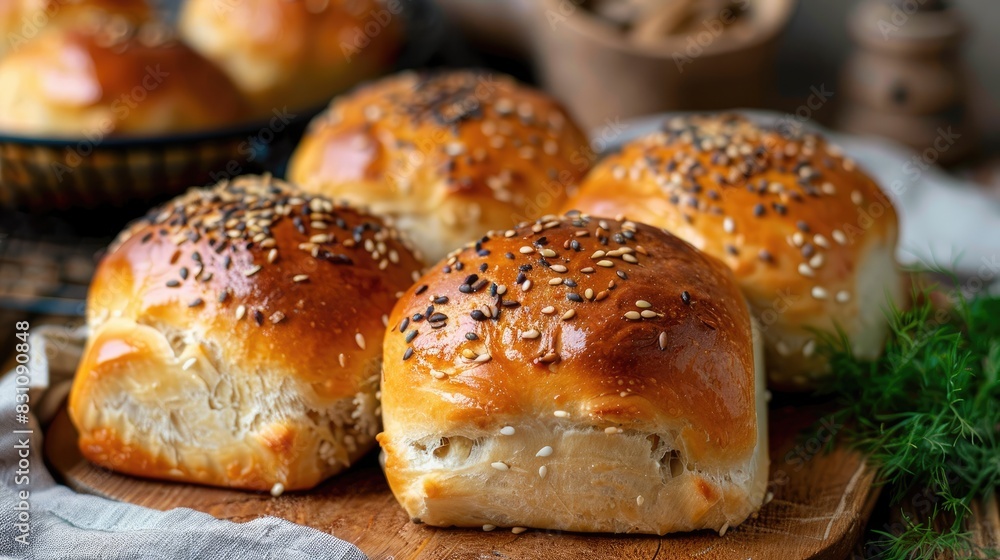 Baked rolls made from corn flour and sunflower seeds