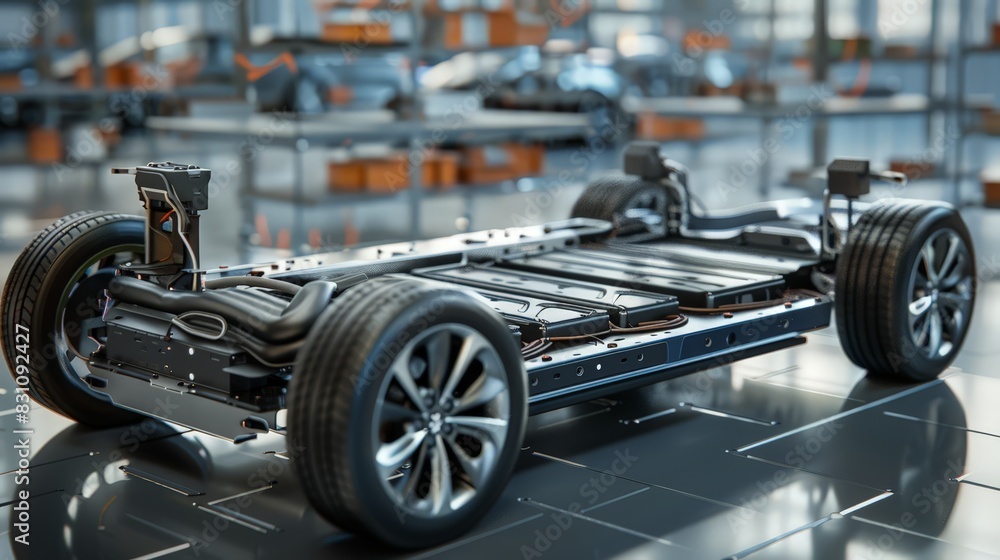 Fototapeta premium Advances in battery technology are making electric vehicles more viable and extending the range and efficiency of portable electronic devices. 
