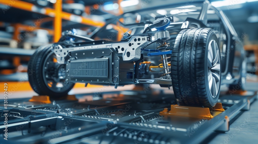 Fototapeta premium Advances in battery technology are making electric vehicles more viable and extending the range and efficiency of portable electronic devices. 