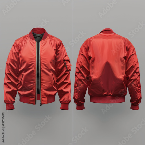 Varsity Jacket Bomber jacket for Mockup, Front View, High-Quality PSD Format, Perfect for Custom Designs, Apparel Branding, T-Shirt Print, 4K Wallpaper, Mockup