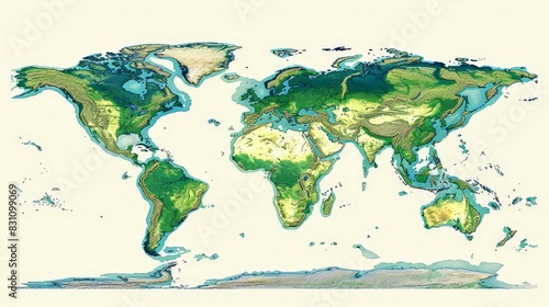 Create a world map that marks the locations of the world s largest rivers. Include the river names  lengths  and the countries they flow through.