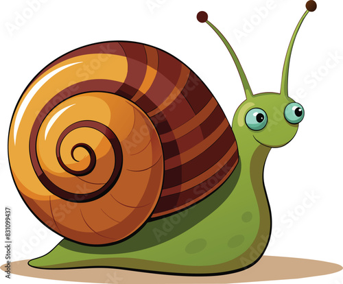 snail on a white background, snail logo design vector illustration,  snail vector animal nature icon design