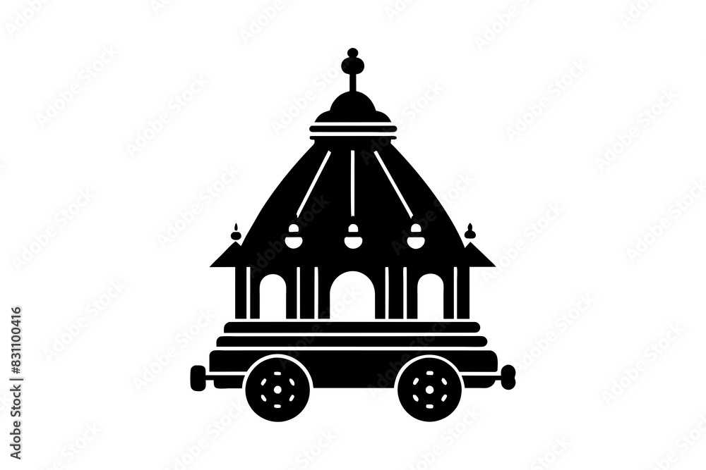 Obraz premium rath yatra silhouette vector