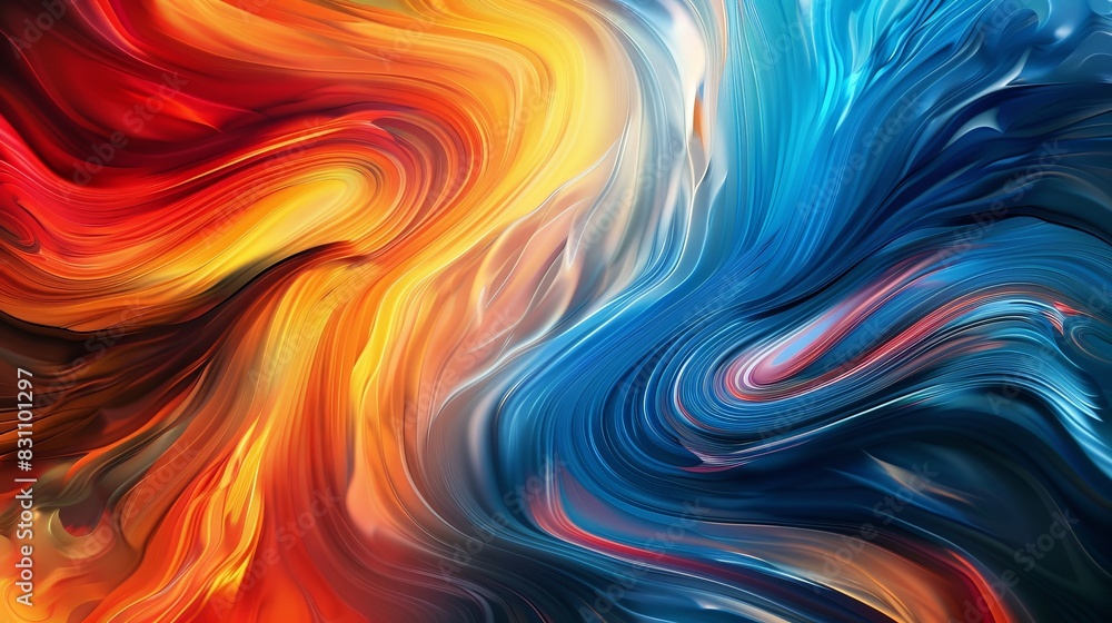 Colorful abstract art with vibrant swirls of red, orange, and blue, creating a mesmerizing and dynamic visual effect. Colorful abstract art with vibrant swirls of red, orange, and blue, creating a mesmerizing and dynamic visual effect.
