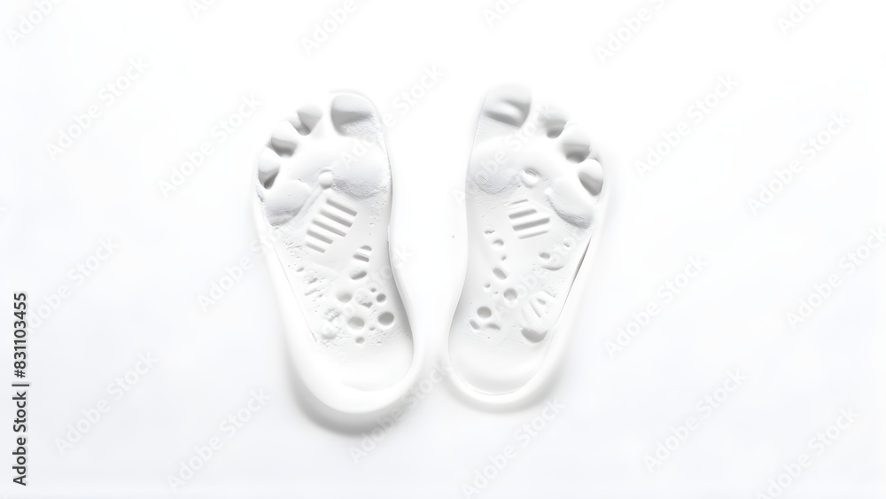Footprint, close up, isolated in white Footprint, close up, isolated in white