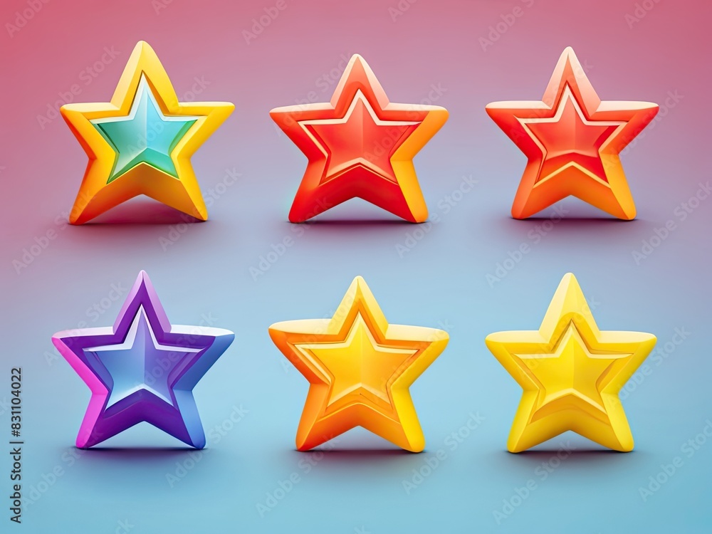 Concept of customer rating feedback. Review icon set with five stars. a realistic three-dimensional layout. Regarding applications for mobile devices Concept of customer rating feedback. Review icon set with five stars. a realistic three-dimensional layout. Regarding applications for mobile devices