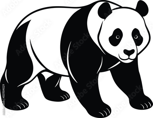 panda walking logo  Illustration Of Panda Walking  panda isolated on a white background