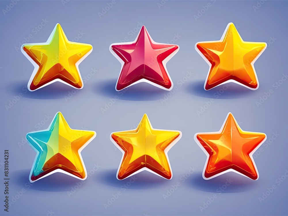 Concept of customer rating feedback. Review icon set with five stars. a realistic three-dimensional layout. Regarding applications for mobile devices Concept of customer rating feedback. Review icon set with five stars. a realistic three-dimensional layout. Regarding applications for mobile devices