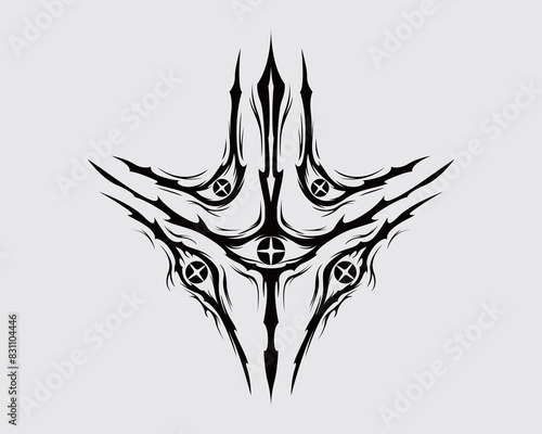 Tribal eyes mystical illustration vector demon, devil, satan clip art t shirt and tattoo design spy symbol editable