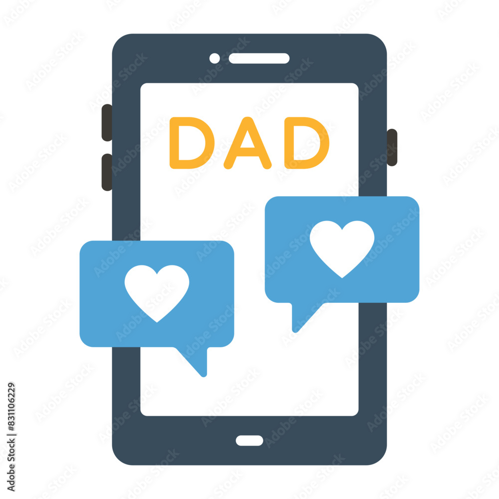 Instant Messaging Sending Love Note to Dad Concept,Text Message for Step Dad Vector Icon Design, Fathers Day Symbol, Dads Gift Elements Sign, Parents Day Stock illustration Instant Messaging Sending Love Note to Dad Concept,Text Message for Step Dad Vector Icon Design, Fathers Day Symbol, Dads Gift Elements Sign, Parents Day Stock illustration