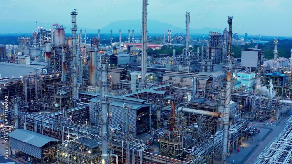 Twilight Over an Intricate Chemical Processing Facility Twilight Over an Intricate Chemical Processing Facility