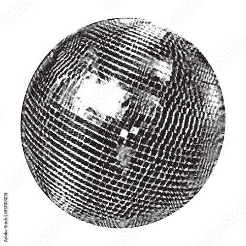 Disco ball isolated on white. vector clipart.