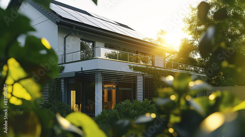 Photovoltaic system on a single-family home - Photovoltaikanlage auf Einfamilienhaus photo