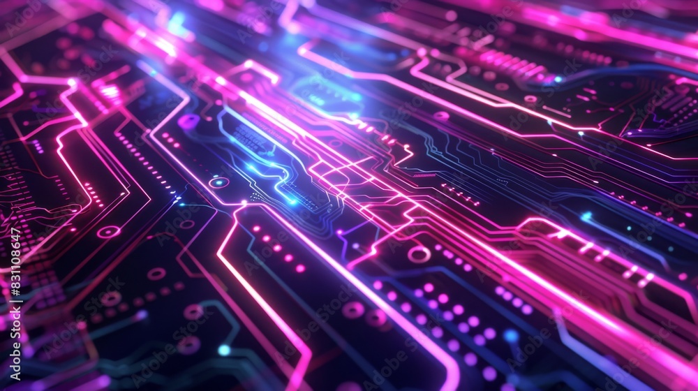 A computer chip with a purple background A computer chip with a purple background