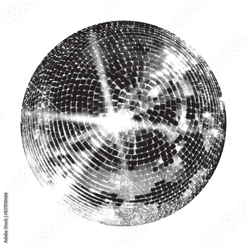 Disco ball isolated. Disco ball clipart. Mirrorball with lights.	