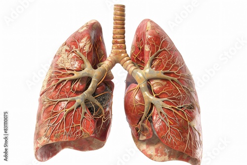Close up model human lungs photo
