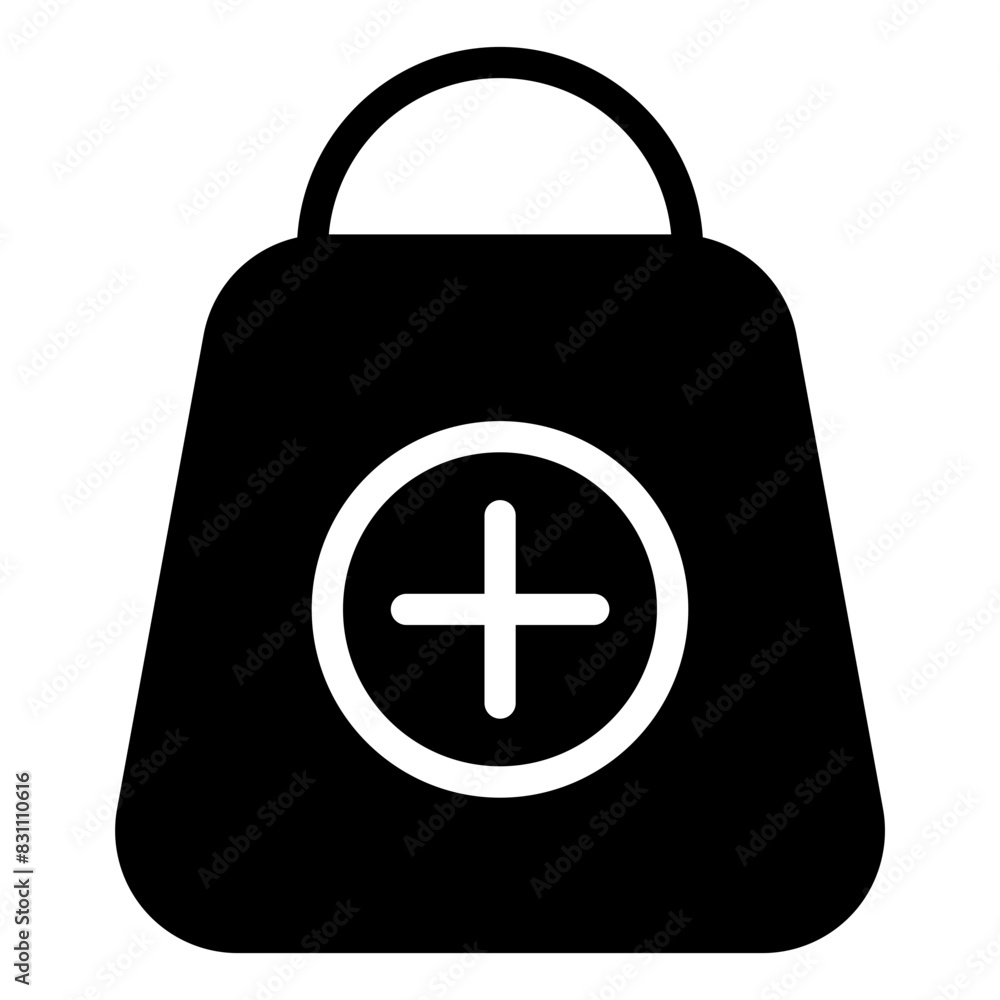 Fototapeta premium Add to cart Icon in Solid Style