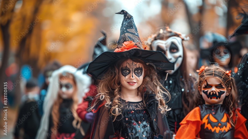 Dressing up in elaborate costumes ranging from witches and vampires to superheroes and movie characters.
