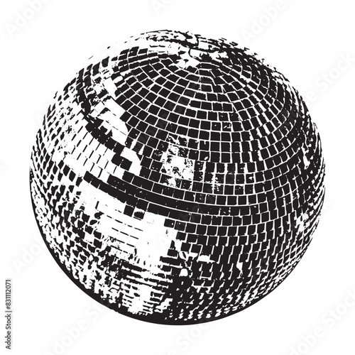 Disco ball isolated on white. vector clipart.
