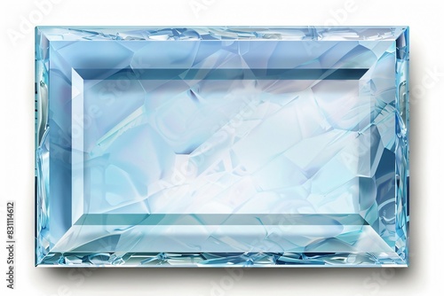 Close-up blue diamond on white background photo