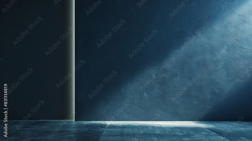 Abstract universal background for presentations with blue wall and ...