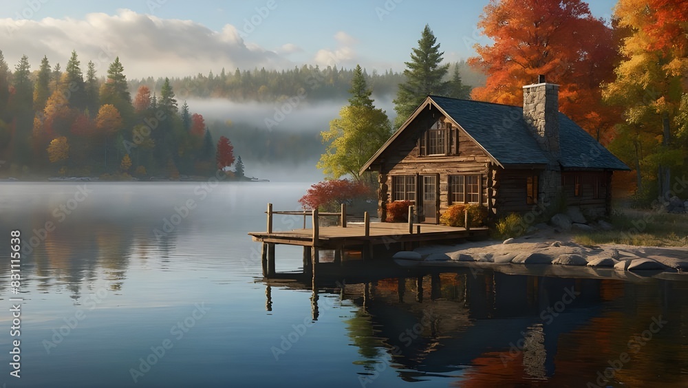 Fototapeta premium landscape with lake