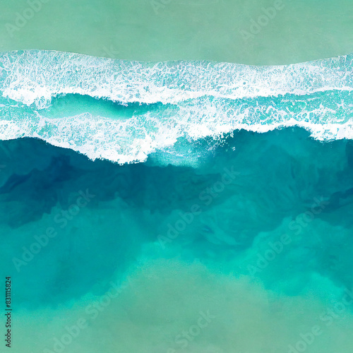 Seamless overhead water ocean waves blue texture