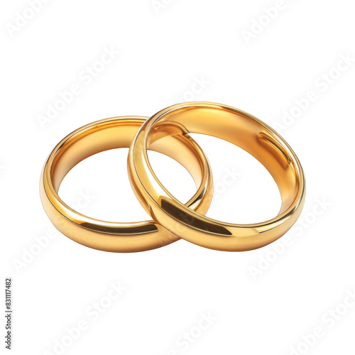 Wallpaper Mural Two golden wedding rings on white background Torontodigital.ca