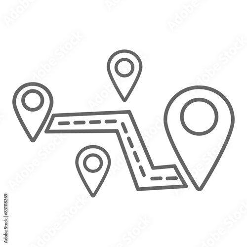 Route icon, vector illustration, simple design, best used for web