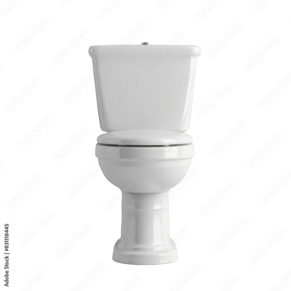 White flush toilet on white background White flush toilet on white background
