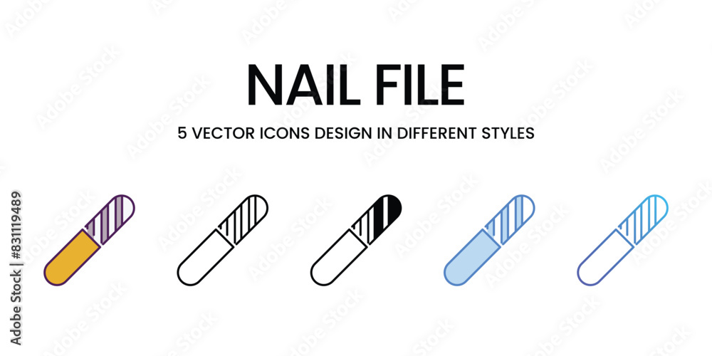 Nail File icons vector set stock illustration. Nail File icons vector set stock illustration.