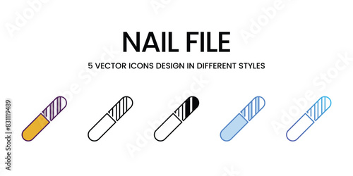 Nail File icons vector set stock illustration. photo