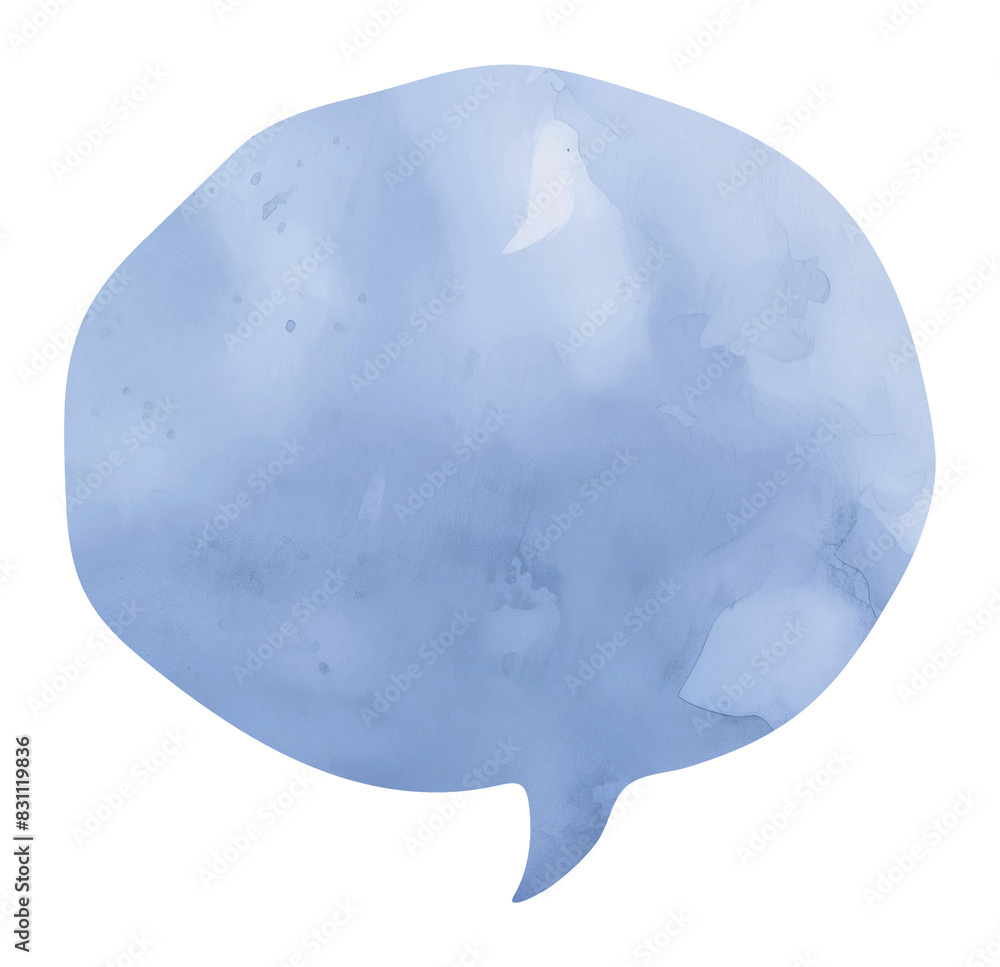 Blue speech bubble png watercolor illustration, transparent background Blue speech bubble png watercolor illustration, transparent background
