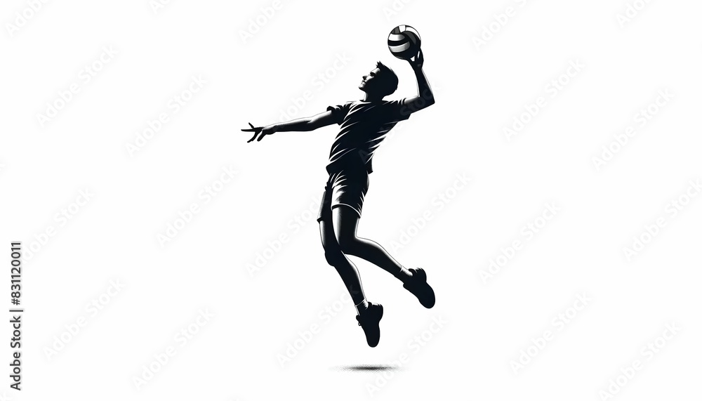 Shadow of a volleyball player Shadow of a volleyball player