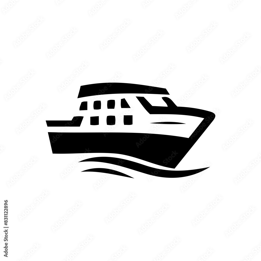 Vector silhouette of a sailing ship, a ship and moving on the sea. Simple graphic design Vector silhouette of a sailing ship, a ship and moving on the sea. Simple graphic design