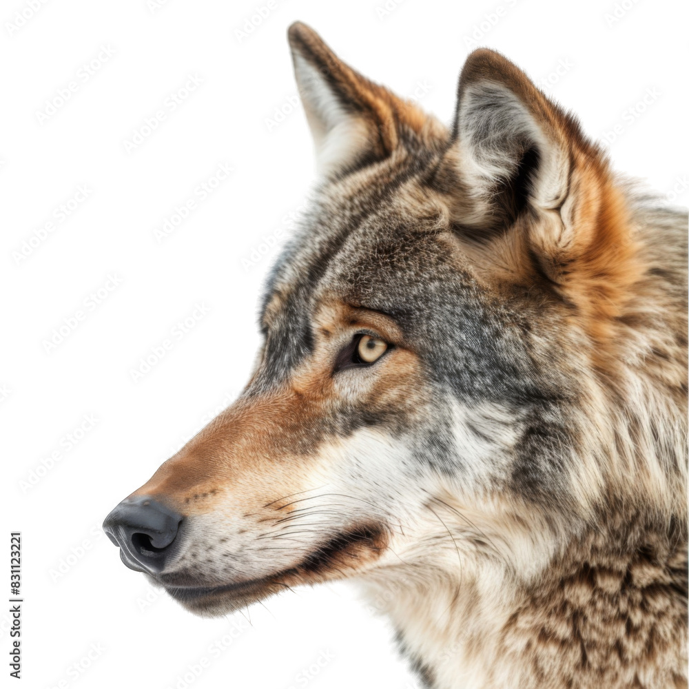 Fototapeta premium Wolf looking on white background