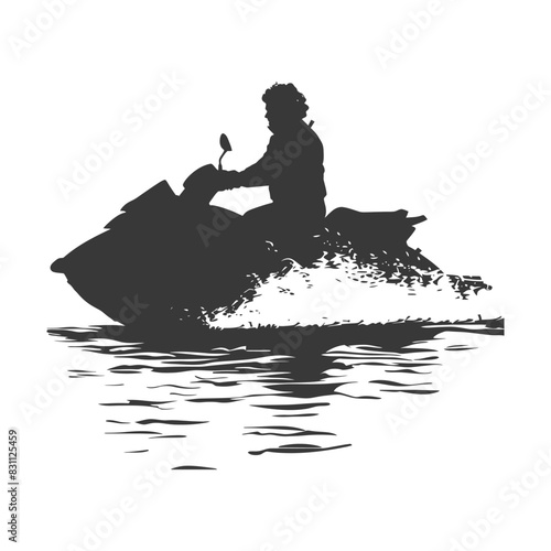 Jet Ski Silhouette: Water Sport Fun, Speed and Freedom.