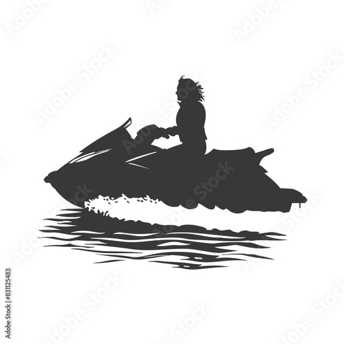 Jet Ski Silhouette: Water Sport Adventure.