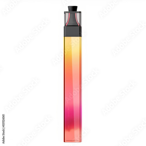 modern disposable vape for smoking, square shape, plastic, bright color, isolated on white